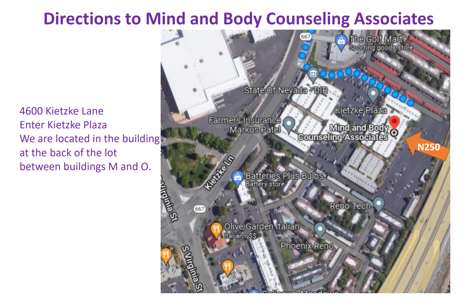 Directions to Mind and Body Counseling Associates