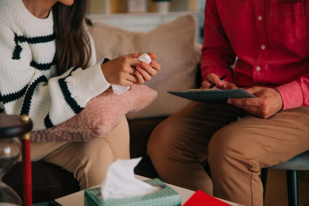 women visiting therapist